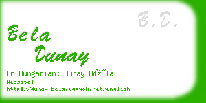 bela dunay business card